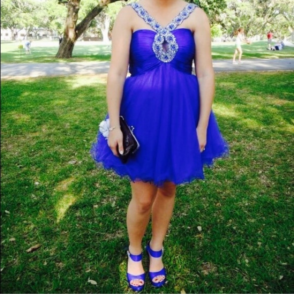 👚 Gorgeous Sherri Hill Royal Blue Prom Dress ❤️ F (at cleaners)